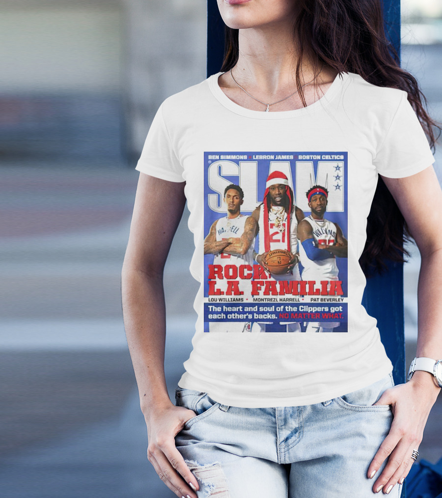 Slam Rock LA Familia Lou Williams Montrezl Harrell Pat Beverley Clippers T-Shirt