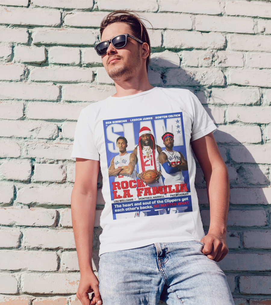 Slam Rock LA Familia Lou Williams Montrezl Harrell Pat Beverley Clippers T-Shirt