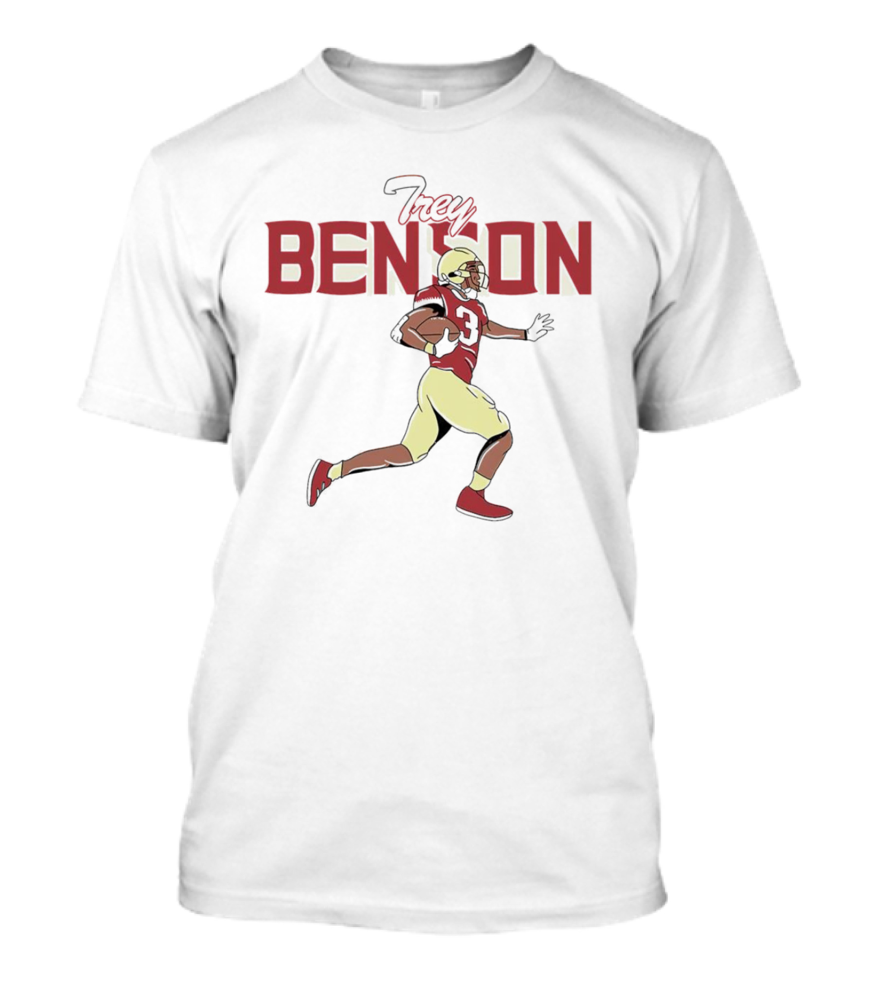 Trey Benson Football Player Florida State Seminoles Cartoon T-Shirt