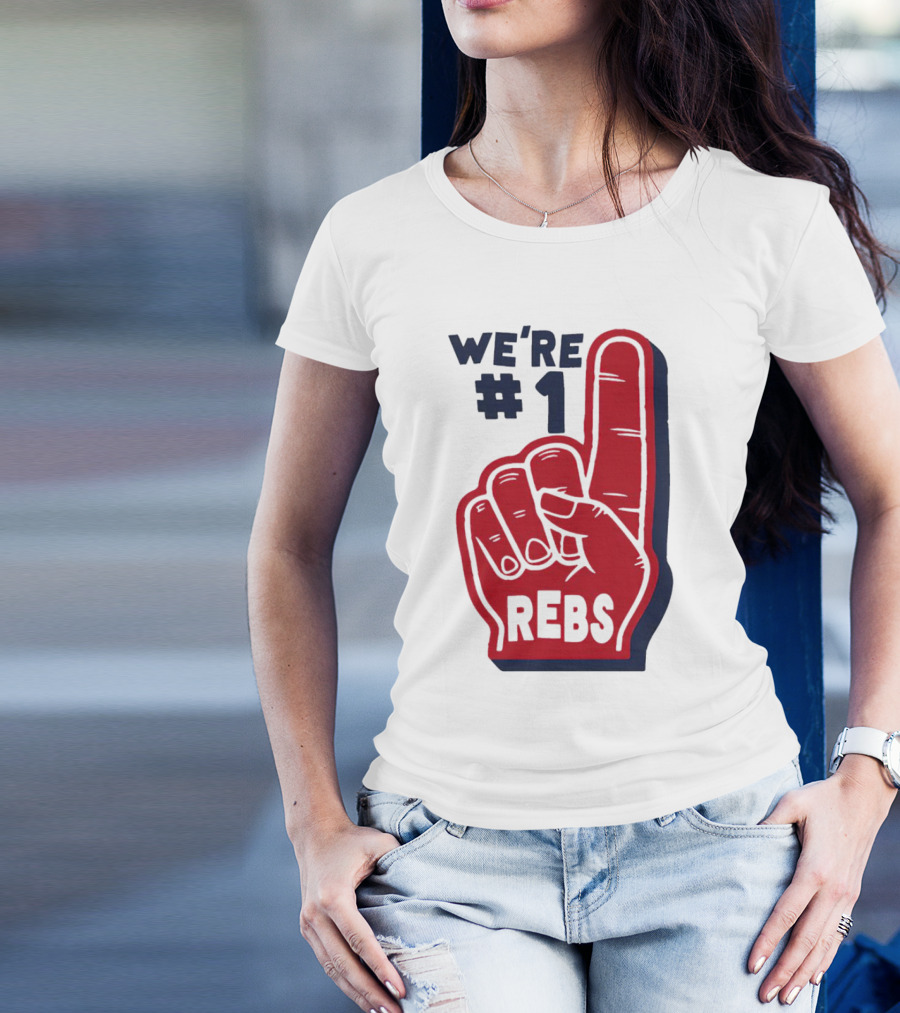 We're #1 Rebs Foam Finger Sports T-Shirt