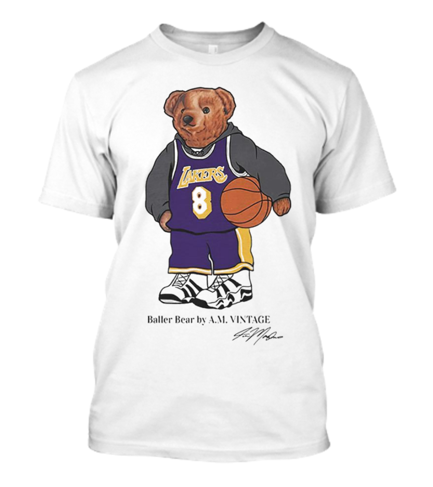 Lakers Baller Bear Kobe Bryant Champion Number 8 T-Shirt
