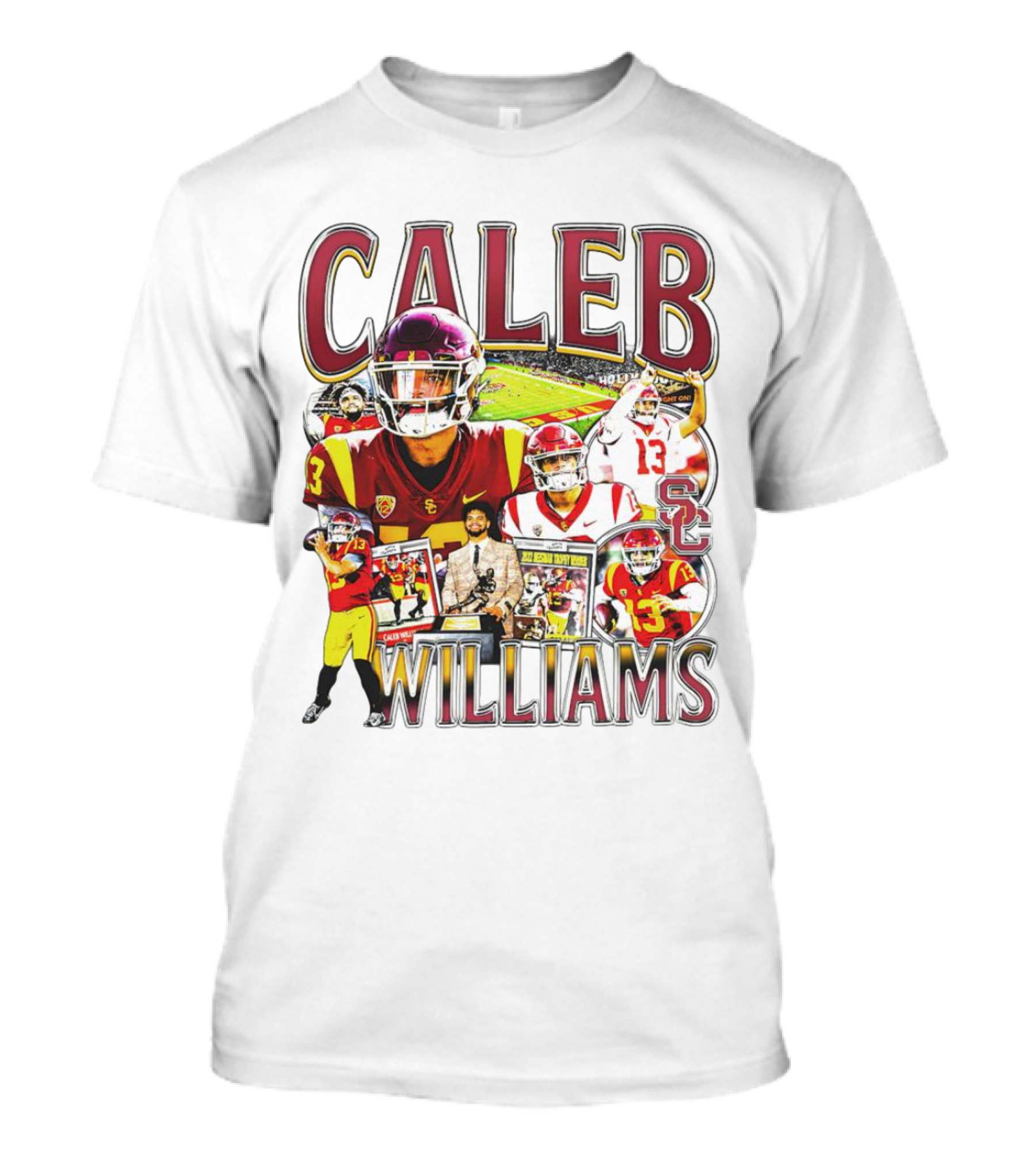 Caleb Williams USC Trojans Football Collage With SC T-Shirt