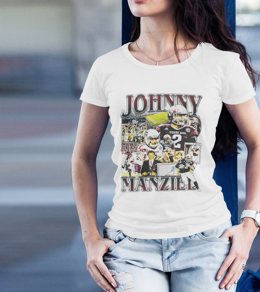 Johnny Manziel Texas A&M Aggies Football Highlights Collage T-Shirt