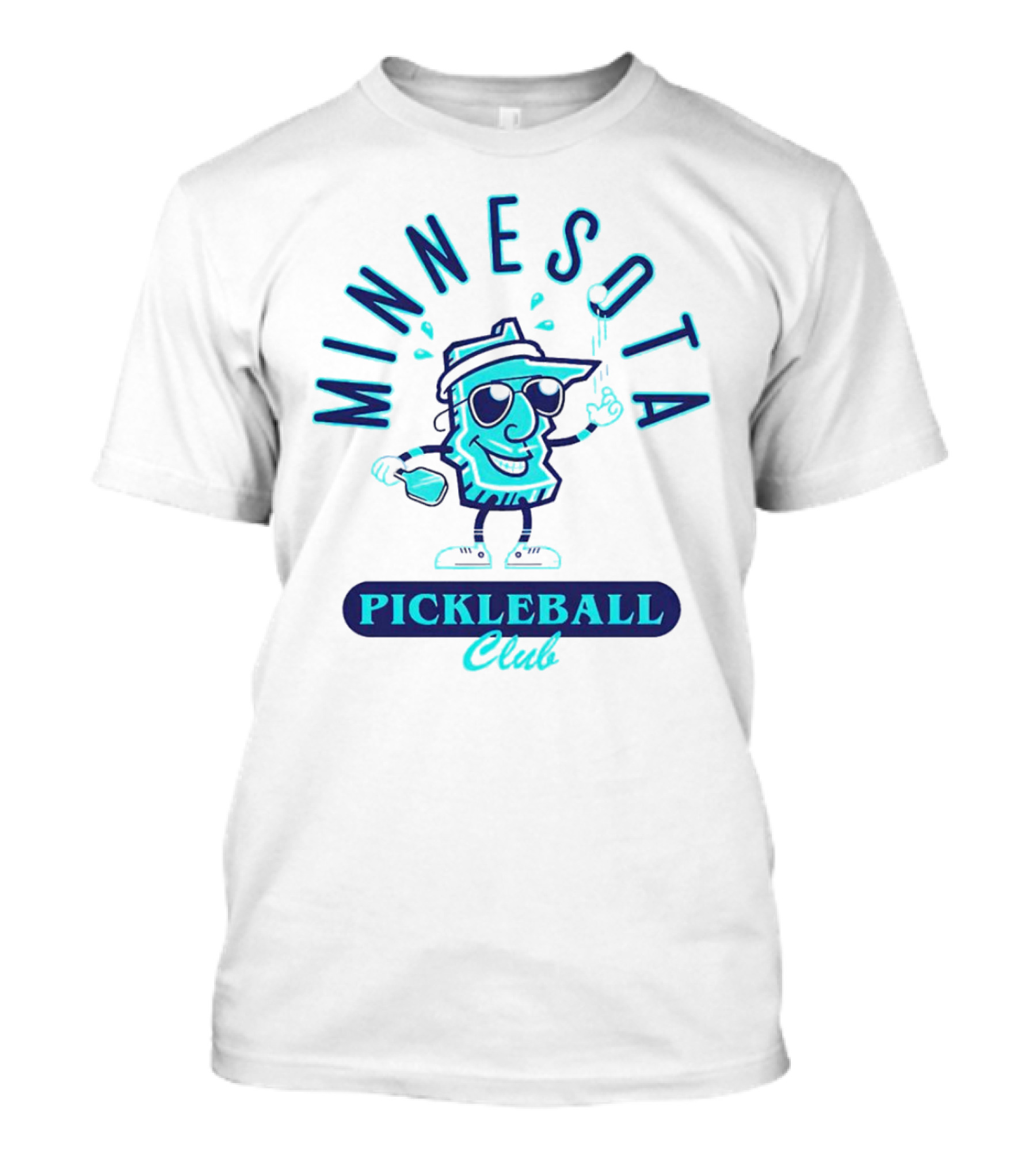 Minnesota Pickleball Club Fun Pickle Character T-Shirt