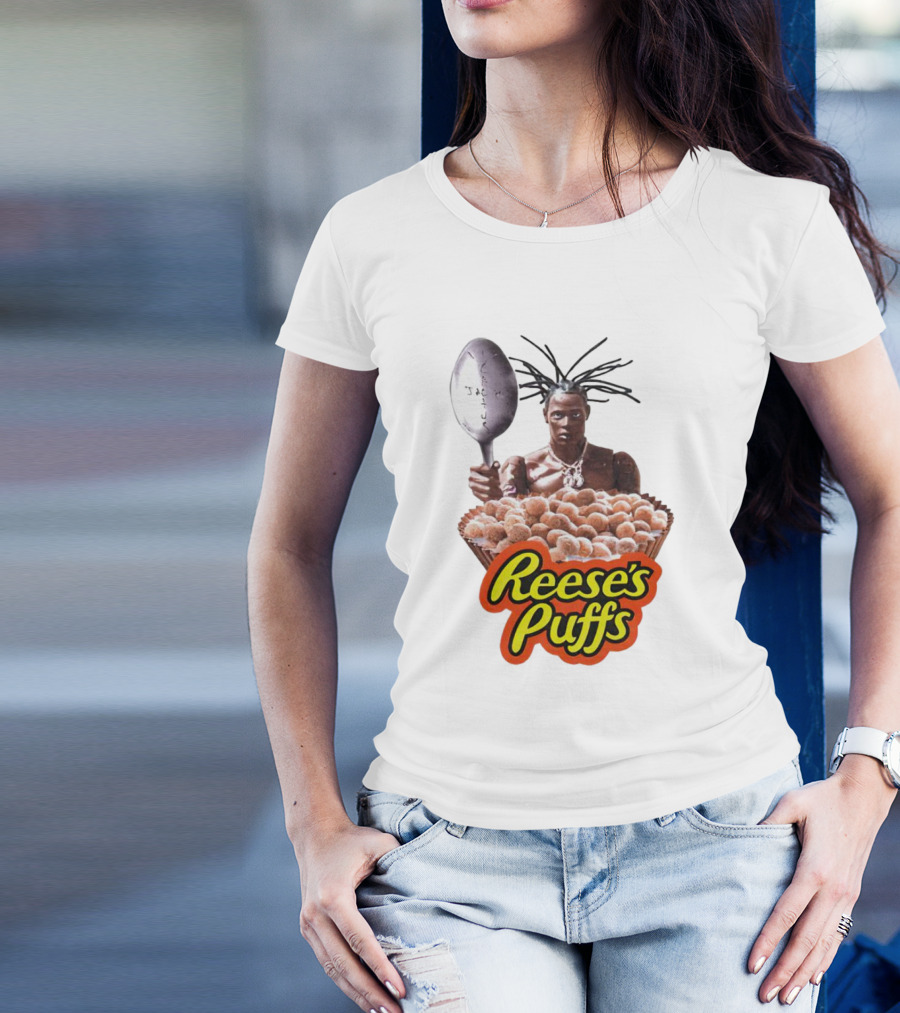 Travis Scott Reese's Puffs Cereal Spoon Branding T-Shirt