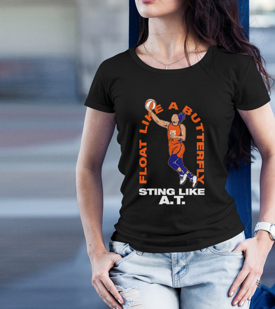Alyssa Thomas Float Like A Butterfly Sting Like A.T. Connecticut Sun Basketball Player T-Shirt