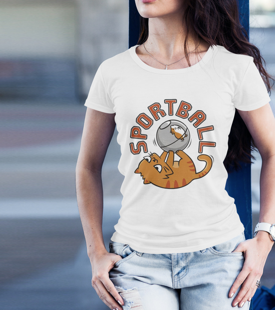 SPORTBALL A Cat Playing With A Hamster Ball T-Shirt
