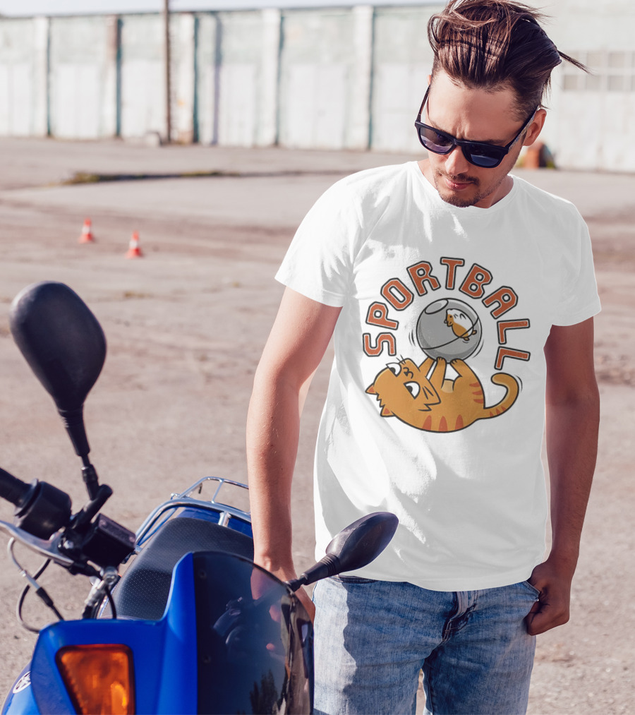 SPORTBALL A Cat Playing With A Hamster Ball T-Shirt