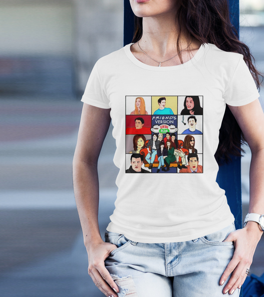 FRIEND'S Version Central Perk Iconic Characters Collage T-Shirt