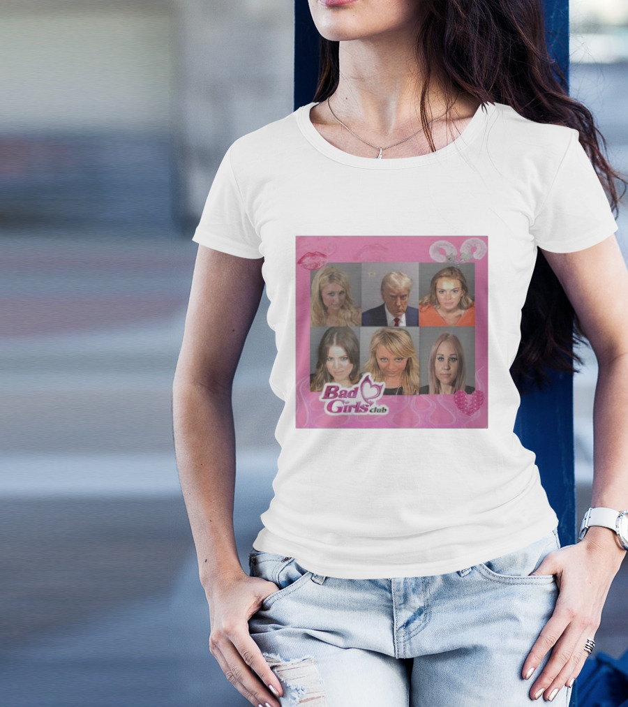 Bad Girls Club Mugshots With Trump In Pink T-Shirt