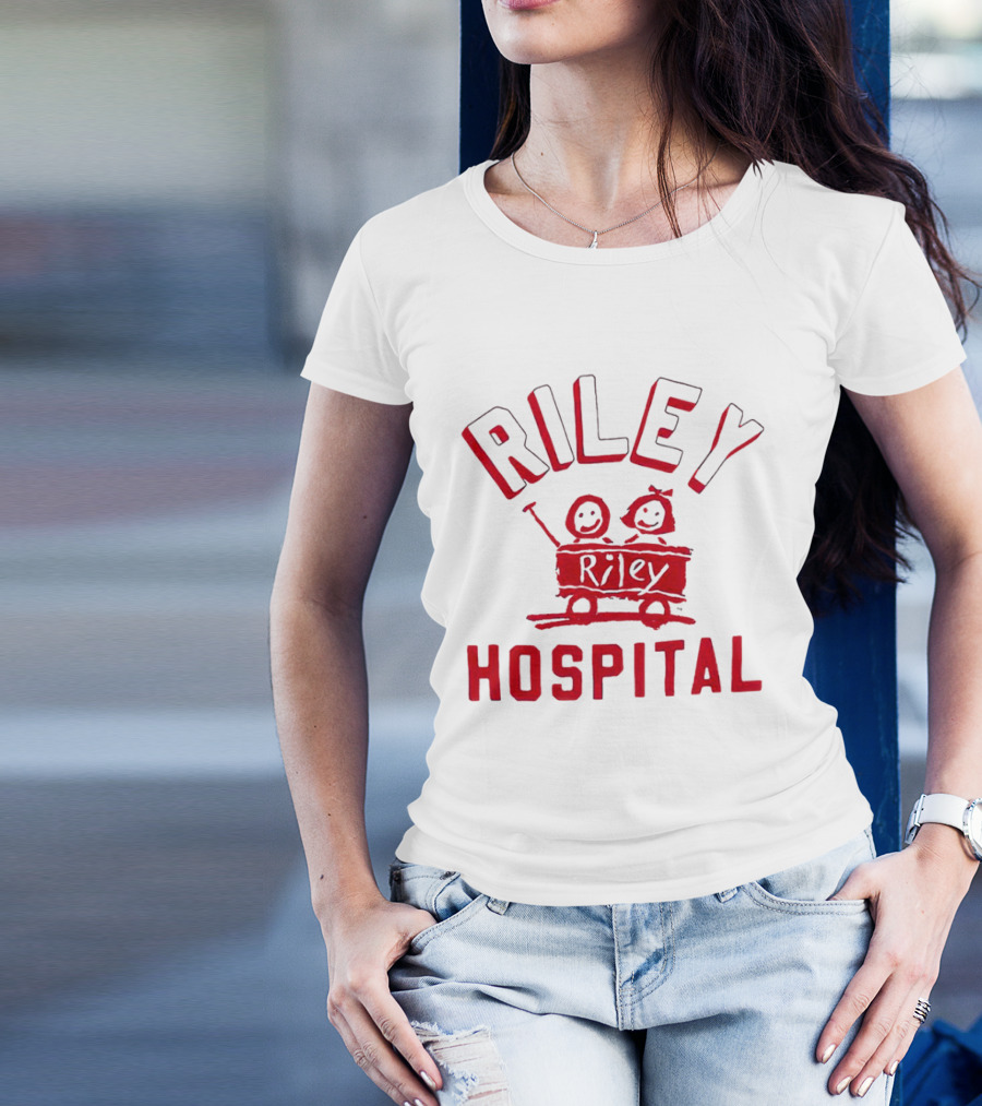 Riley Hospital Wagon Smiley Faces Arch T-Shirt