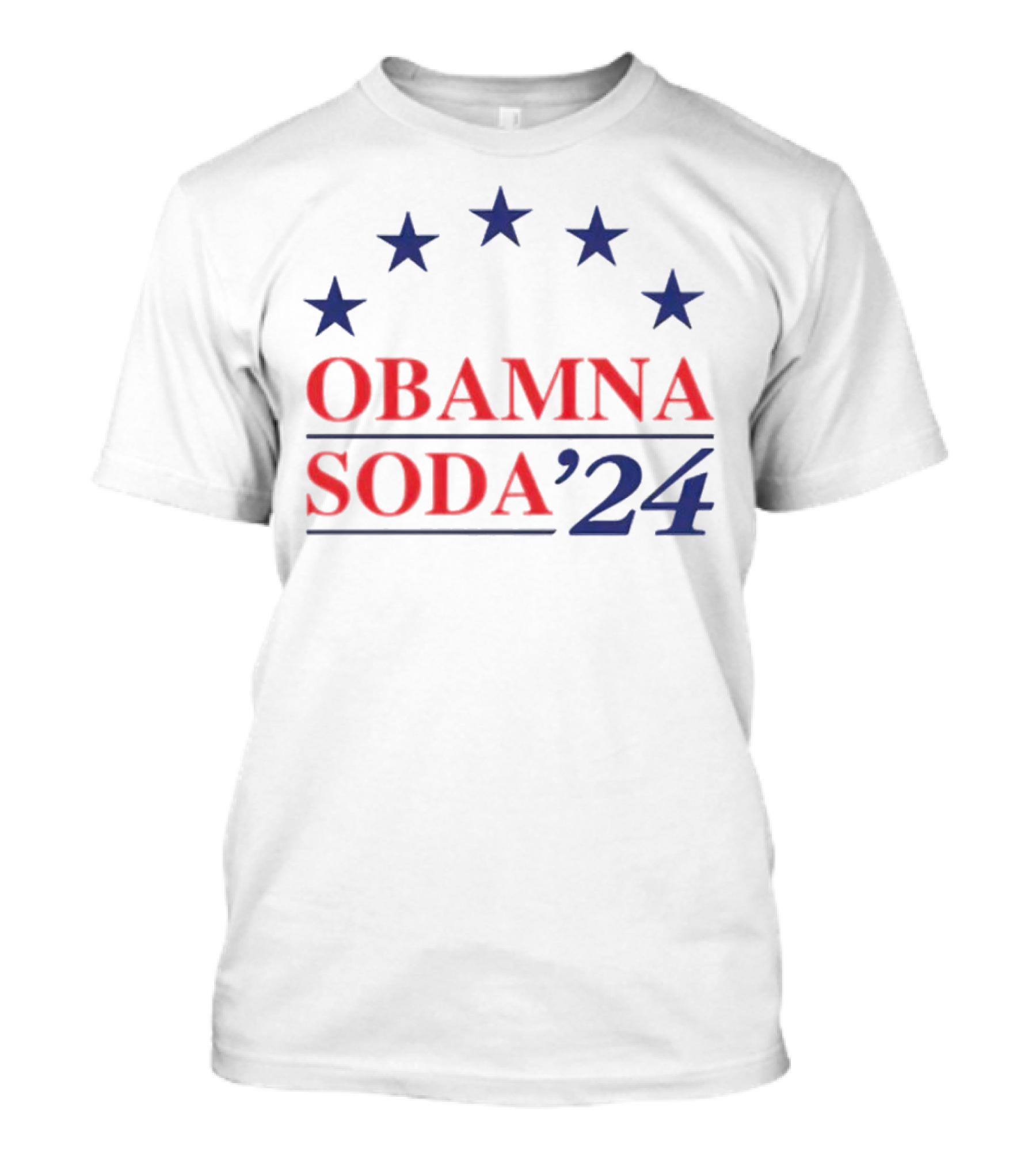 Obamna Soda '24 5 Stars Blue Red T-Shirt
