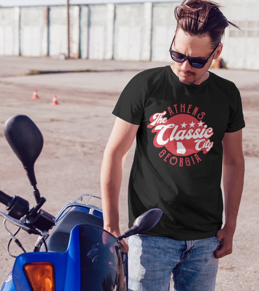 Athens Georgia The Classic City Stars Red Badge T-Shirt
