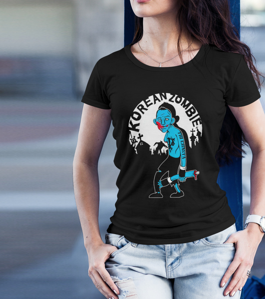 Tri-Coasta Korean Zombie Fighter With Cemetery Background T-Shirt