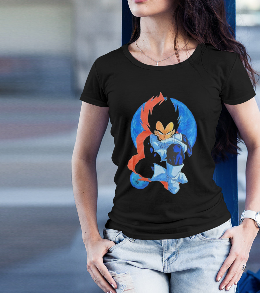 Vegeta Jobber Saiyan Warrior Anime Character Sitting Pose Dragon Ball Z T-Shirt