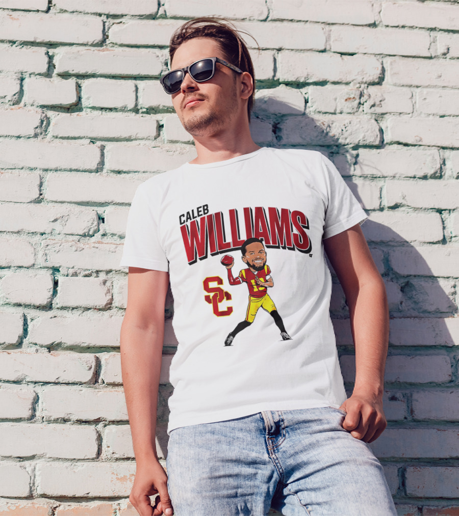 Caleb Williams USC Trojans Football Caricature With SC T-Shirt