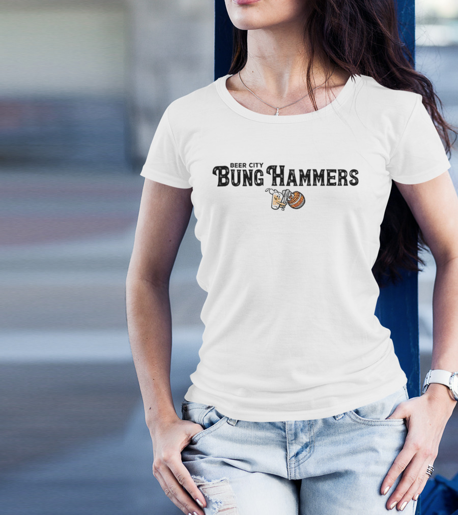 Beer City Bung Hammers Mug And Barrel T-Shirt