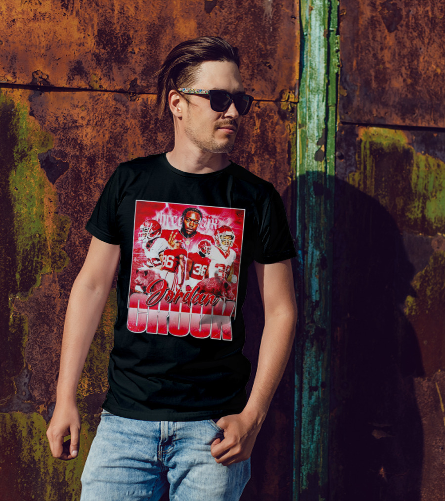 Jordan Crook Arkansas Razorbacks Football Vintage Collage T-Shirt