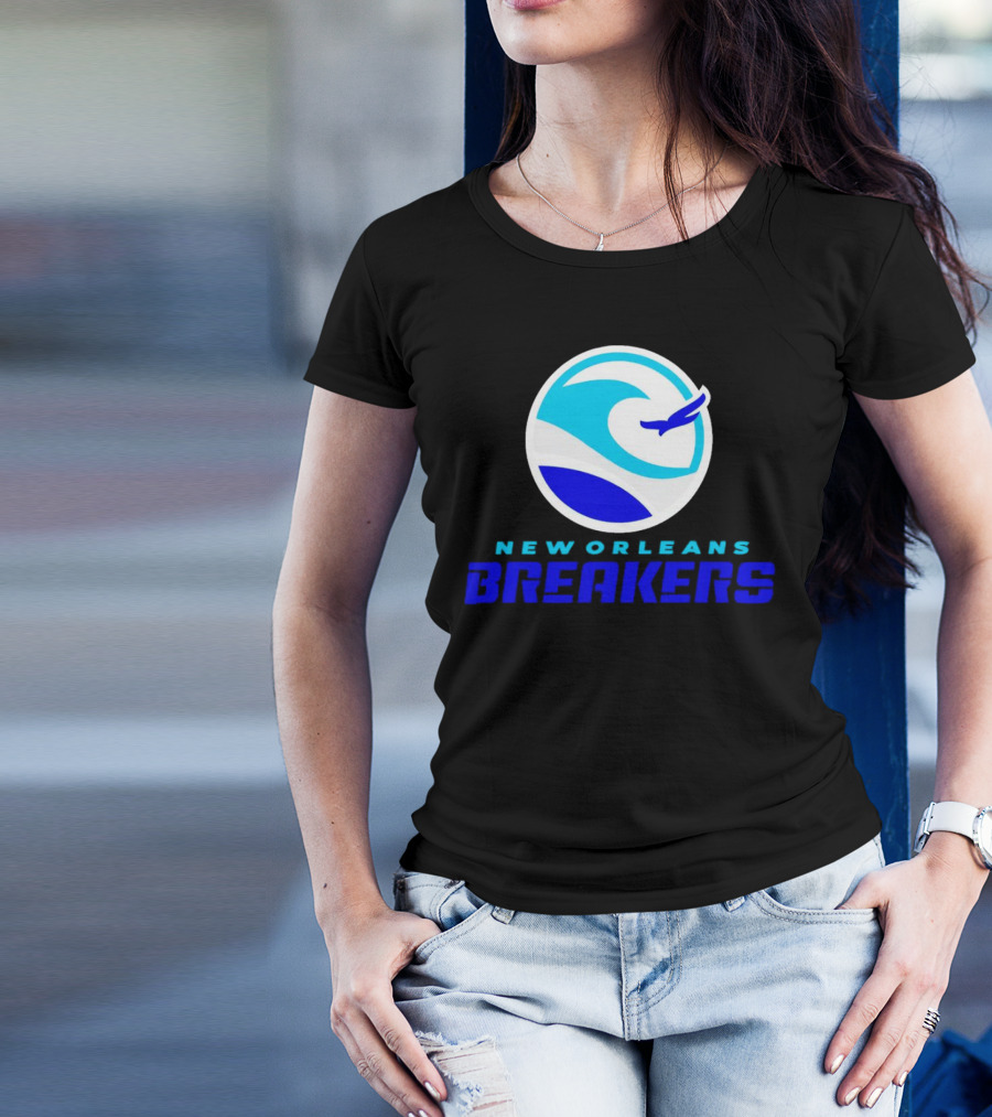 New Orleans Breakers Authentic Sideline Wave Logo Sportswear T-Shirt