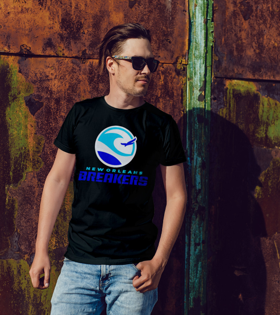 New Orleans Breakers Authentic Sideline Wave Logo Sportswear T-Shirt