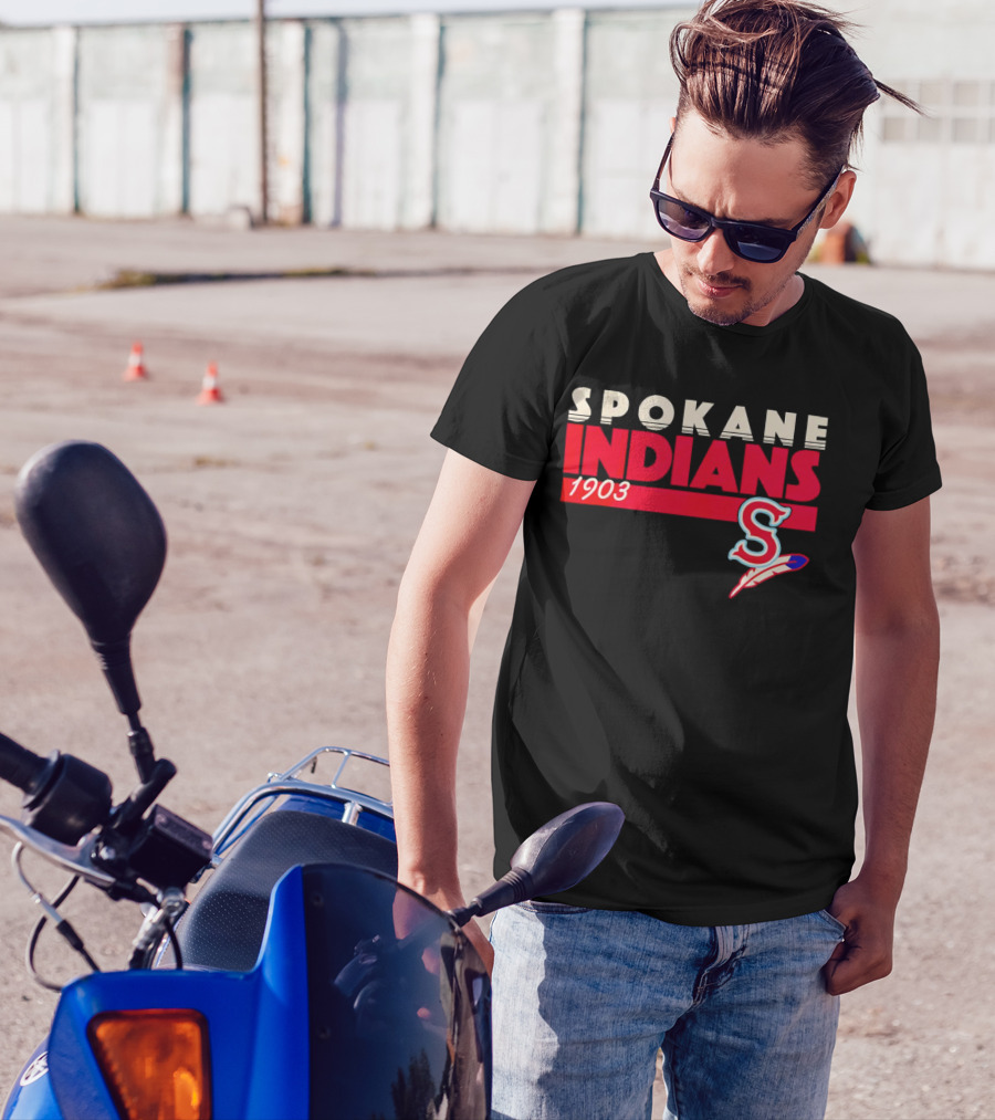 Spokane Indians 1903 S Logo Denim Pigment Dyed T-Shirt
