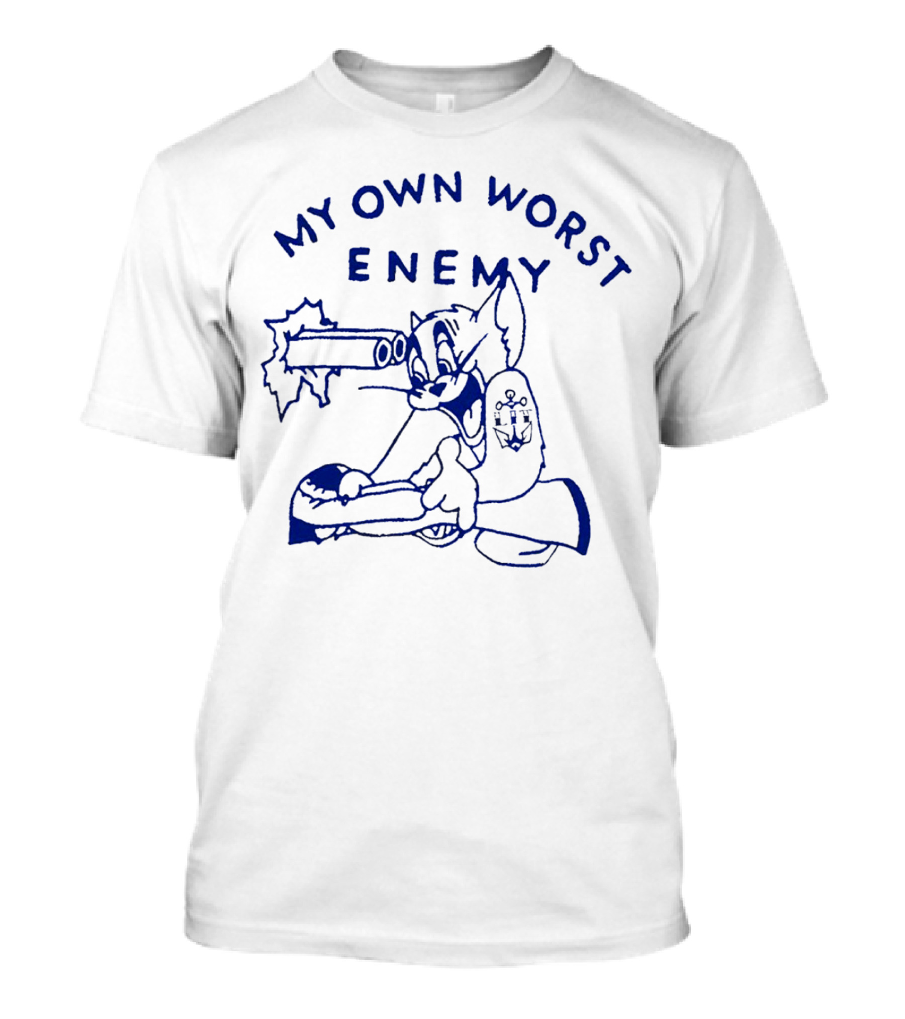 My Own Worst Enemy Cartoon Character With Gun Blowing Up T-Shirt