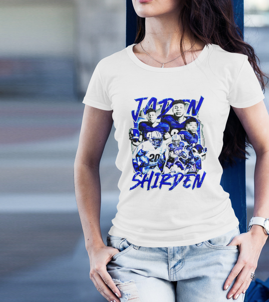 Jaden Shirden Monmouth Hawks Football Vintage Player Collage T-Shirt