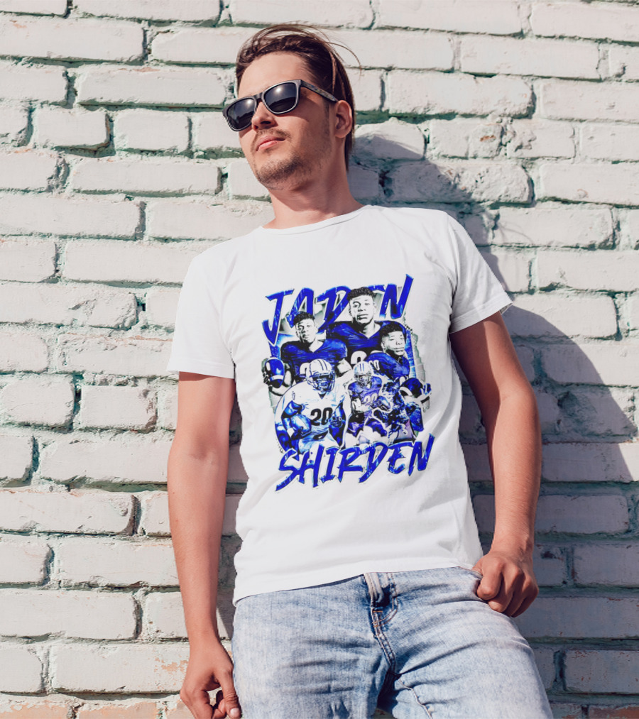 Jaden Shirden Monmouth Hawks Football Vintage Player Collage T-Shirt