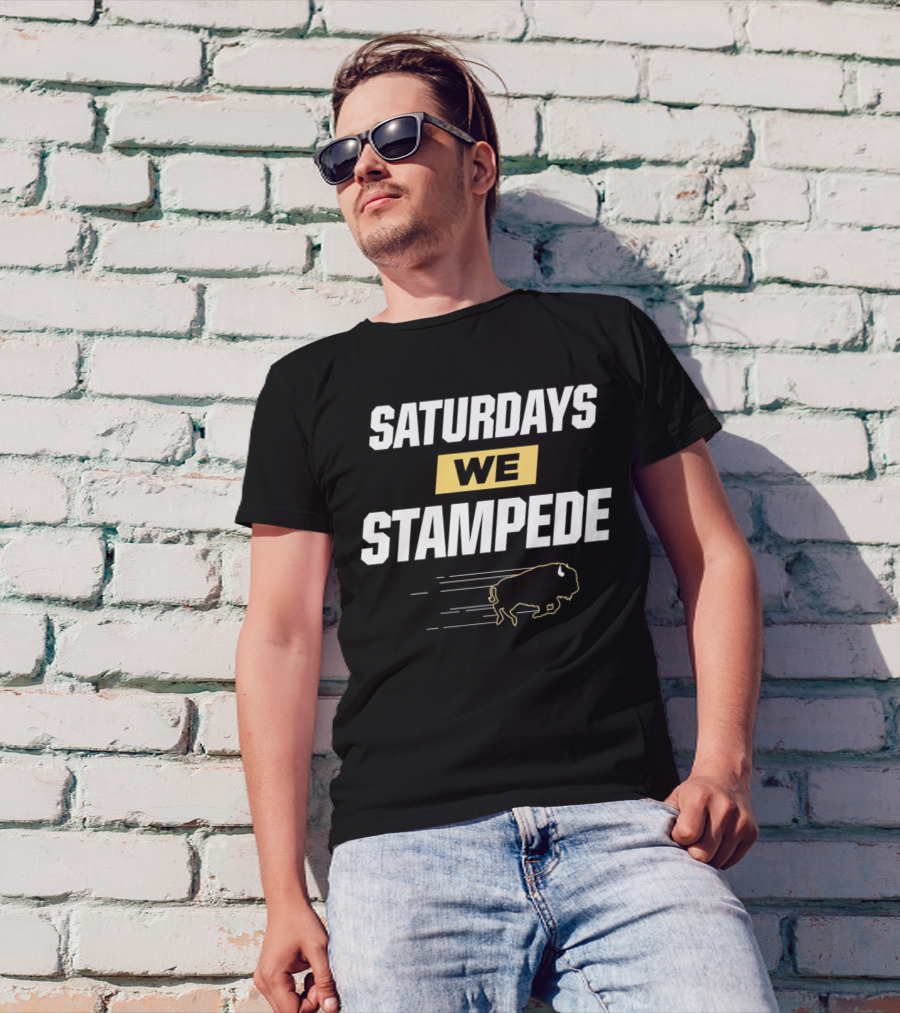 Saturdays We Stampede Colorado Buffaloes Football Bison T-Shirt