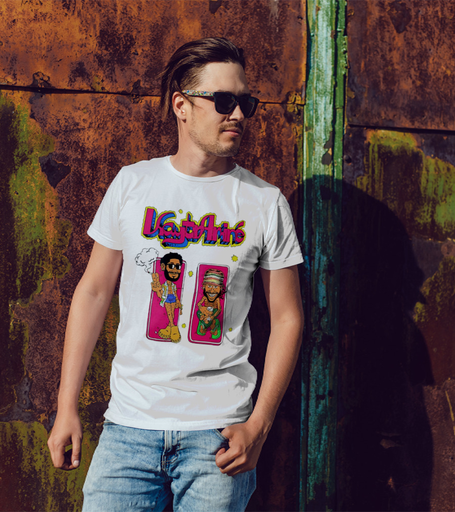 Kaytramine Smoking Drinking Cartoon Characters Relaxing T-Shirt