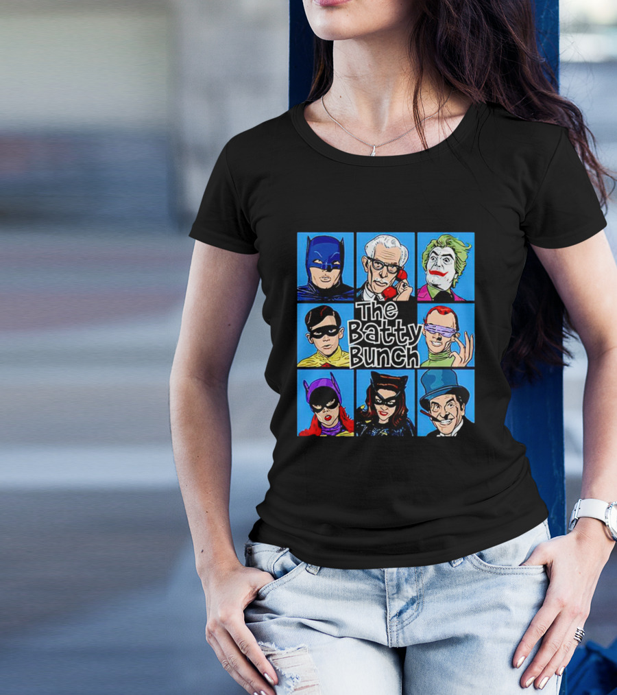 The Batty Bunch Batman Joker Riddler Catwoman Classic Characters T-Shirt
