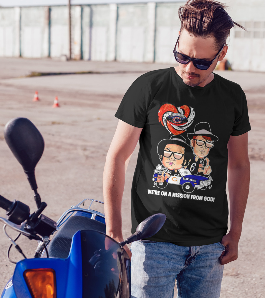 Chicago Bears We're On A Mission From God With Blues Brothers Theme T-Shirt