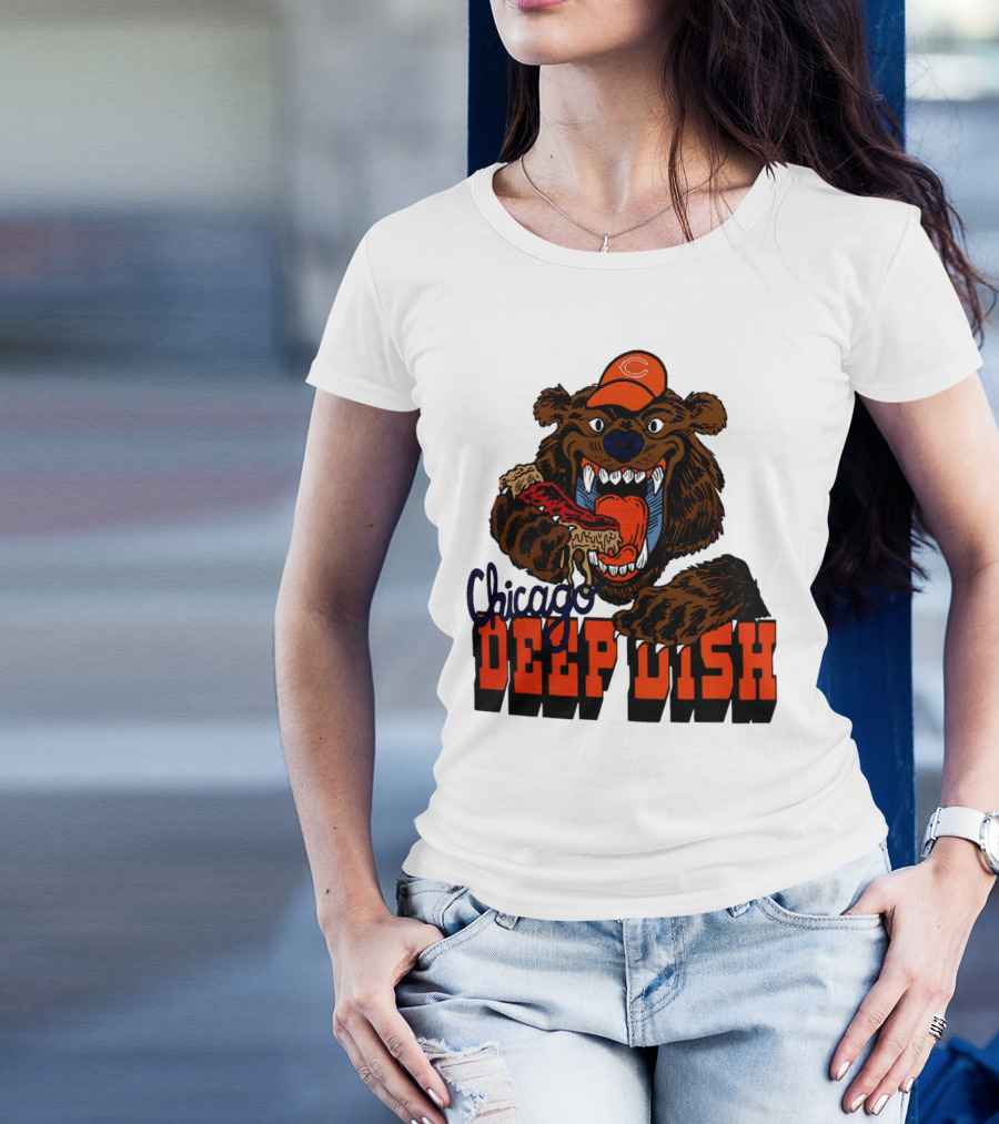 Chicago Bears Deep Dish Pizza Bear T-Shirt