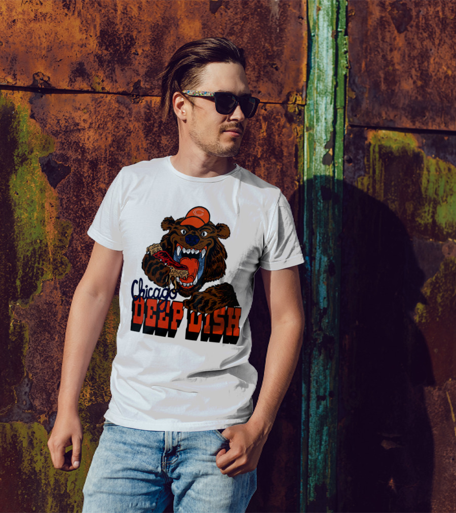 Chicago Bears Deep Dish Pizza Bear T-Shirt