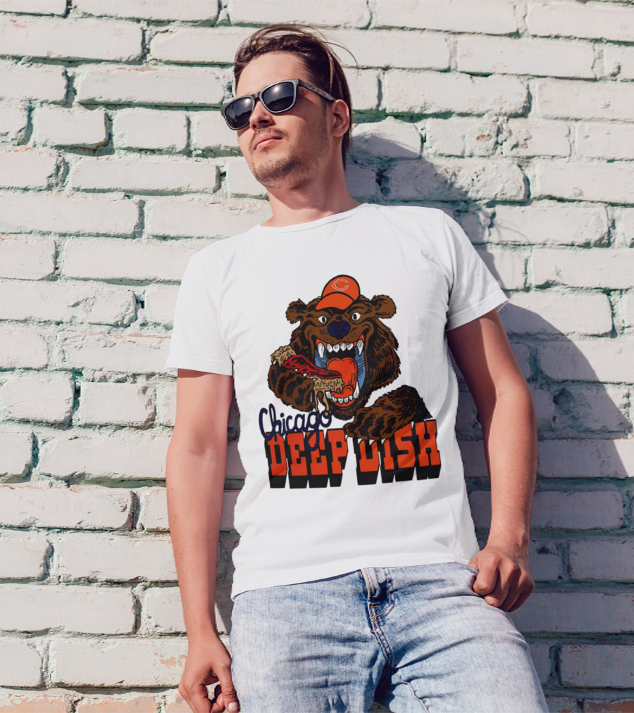 Chicago Bears Deep Dish Pizza Bear T-Shirt