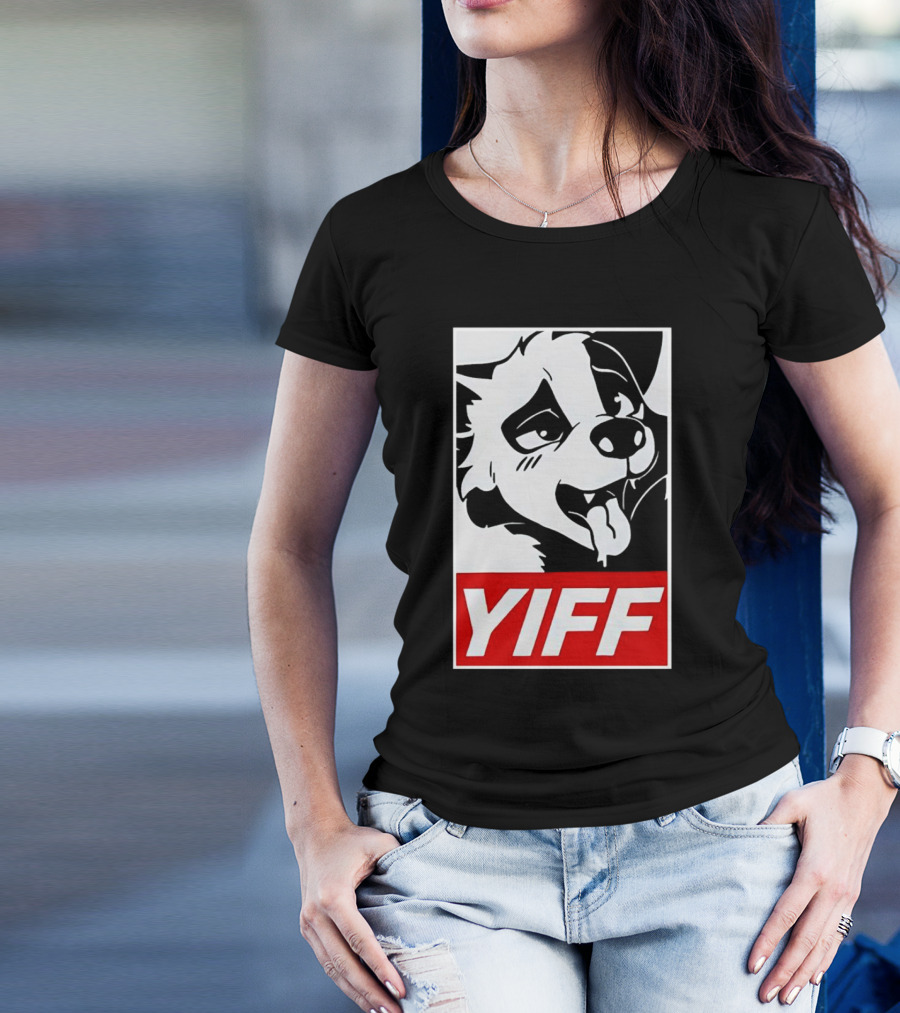Yiff Furry Face Tongue Out T-Shirt