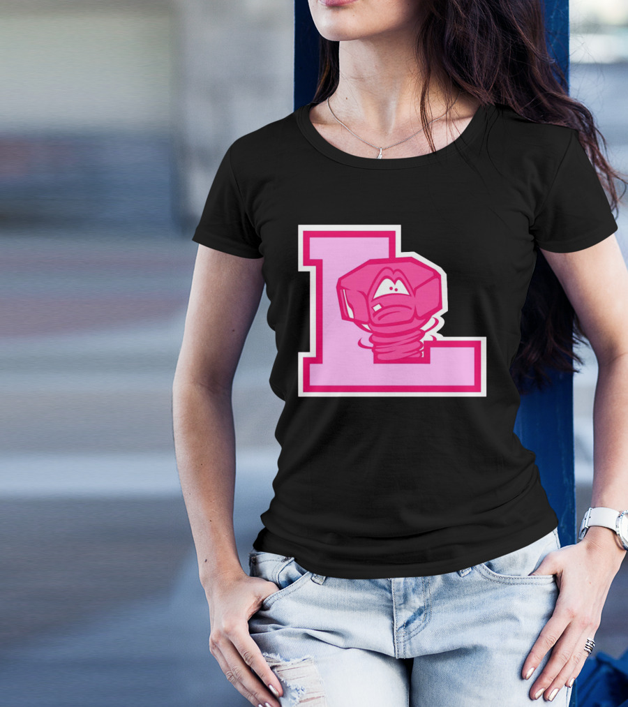 Lansing Lugnuts Pink L Logo Retro T-Shirt