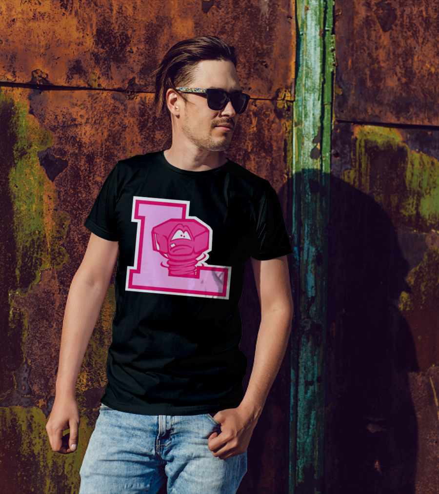 Lansing Lugnuts Pink L Logo Retro T-Shirt