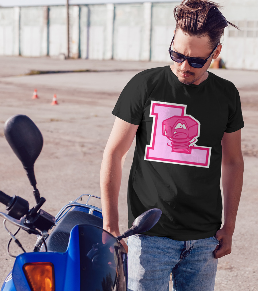Lansing Lugnuts Pink L Logo Retro T-Shirt
