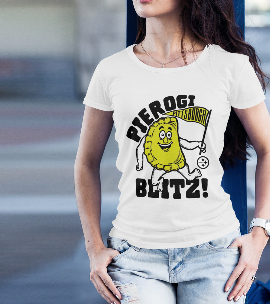 Pittsburgh Pierogi Blitz Steelers Flag T-Shirt