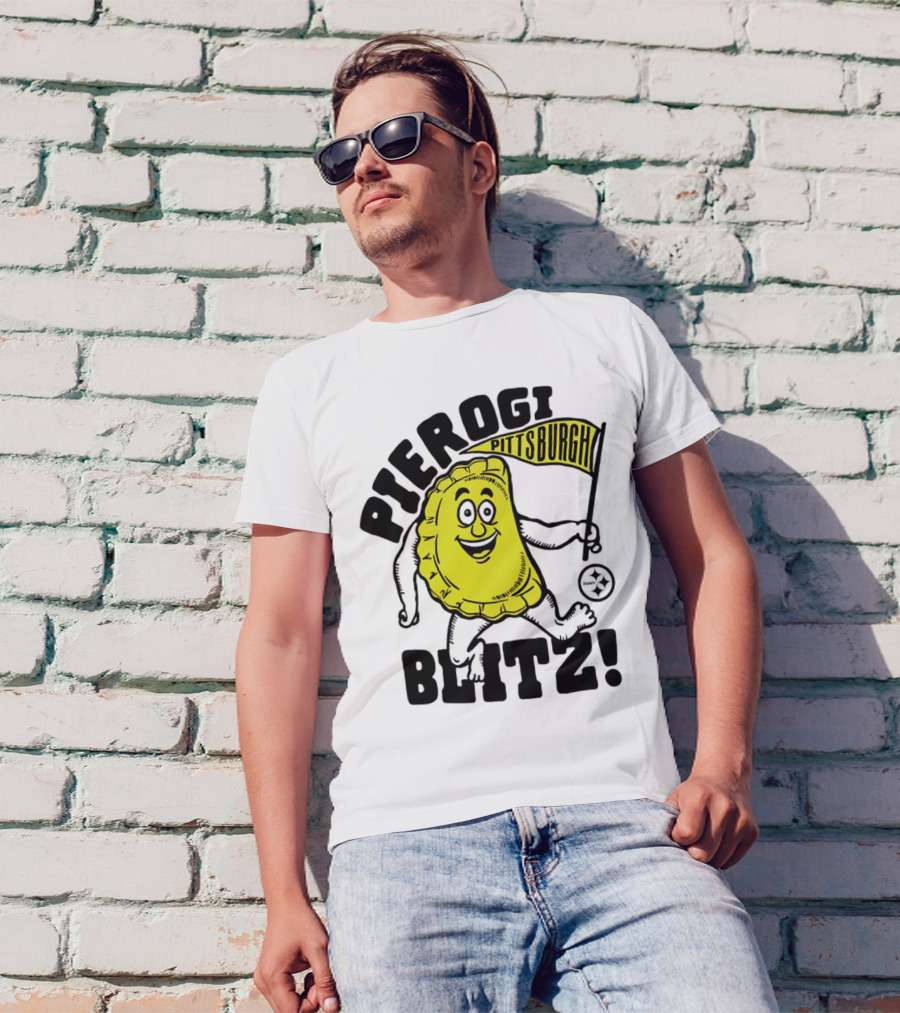 Pittsburgh Pierogi Blitz Steelers Flag T-Shirt