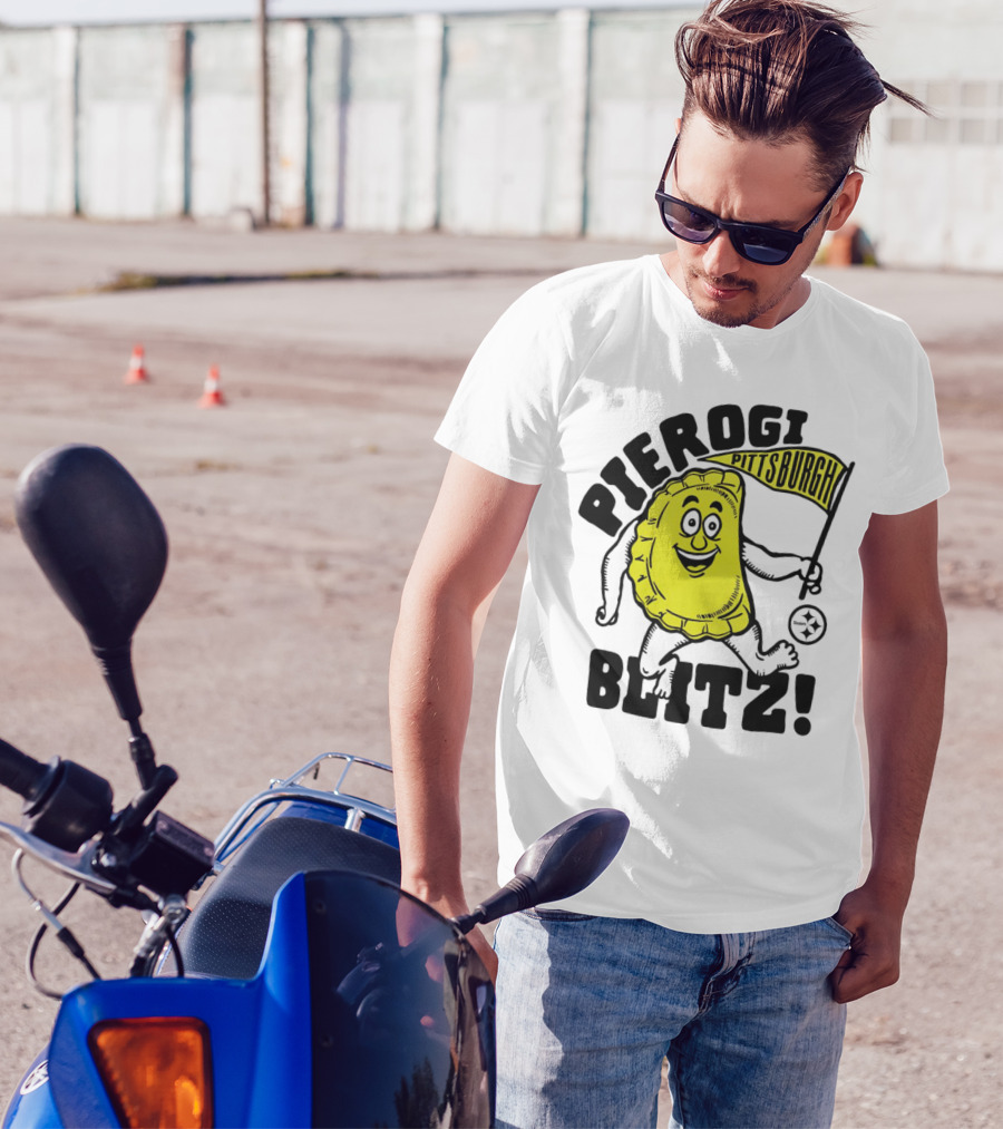 Pittsburgh Pierogi Blitz Steelers Flag T-Shirt