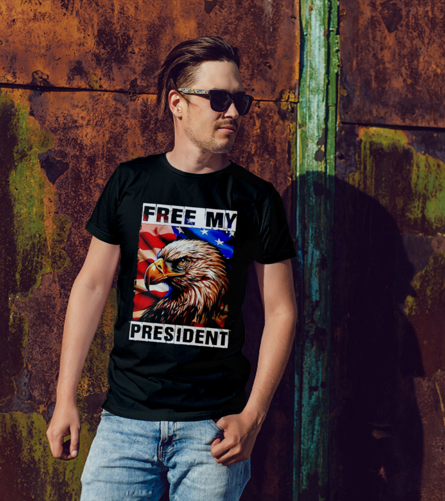 Free My President American Flag Bald Eagle Vote T-Shirt