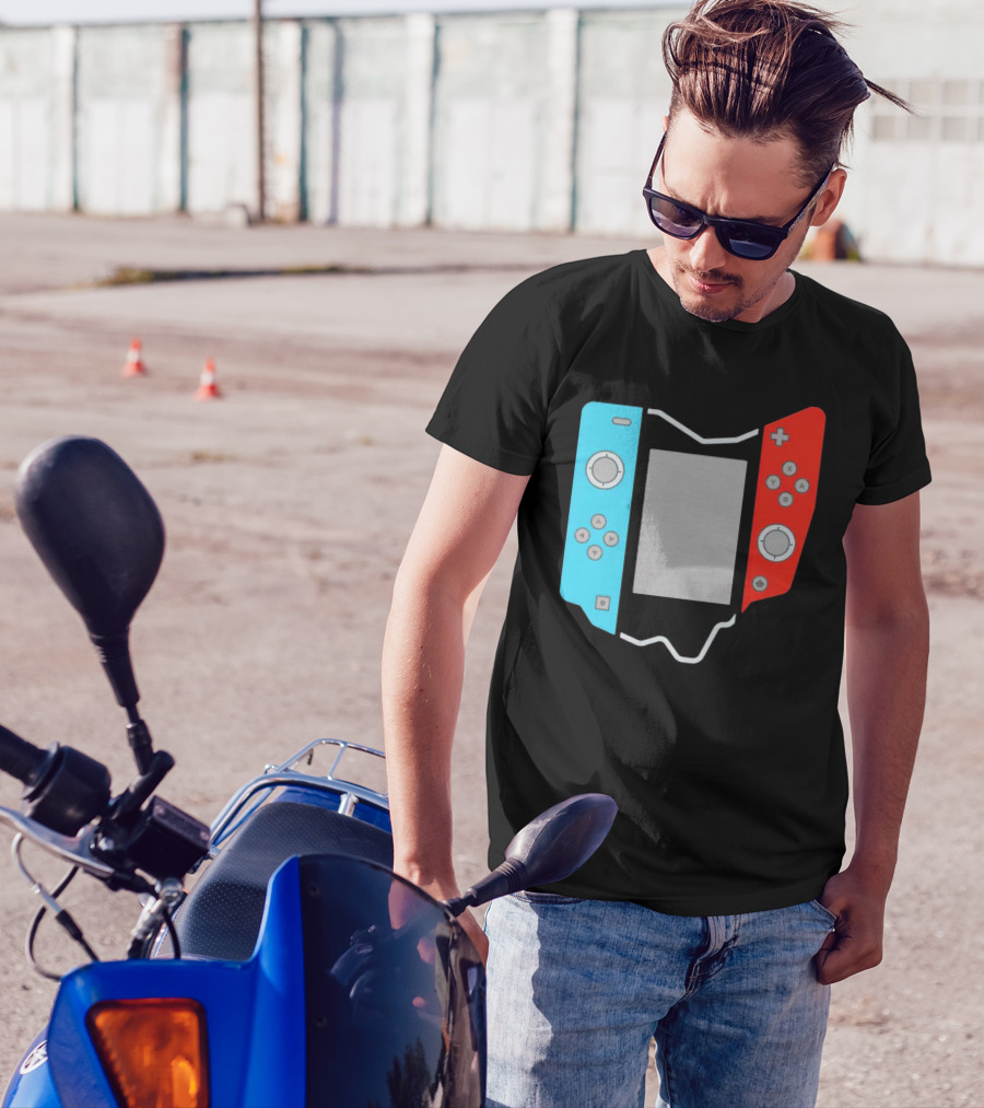 Ohio Gamepad Outline With Blue And Red Controller T-Shirt