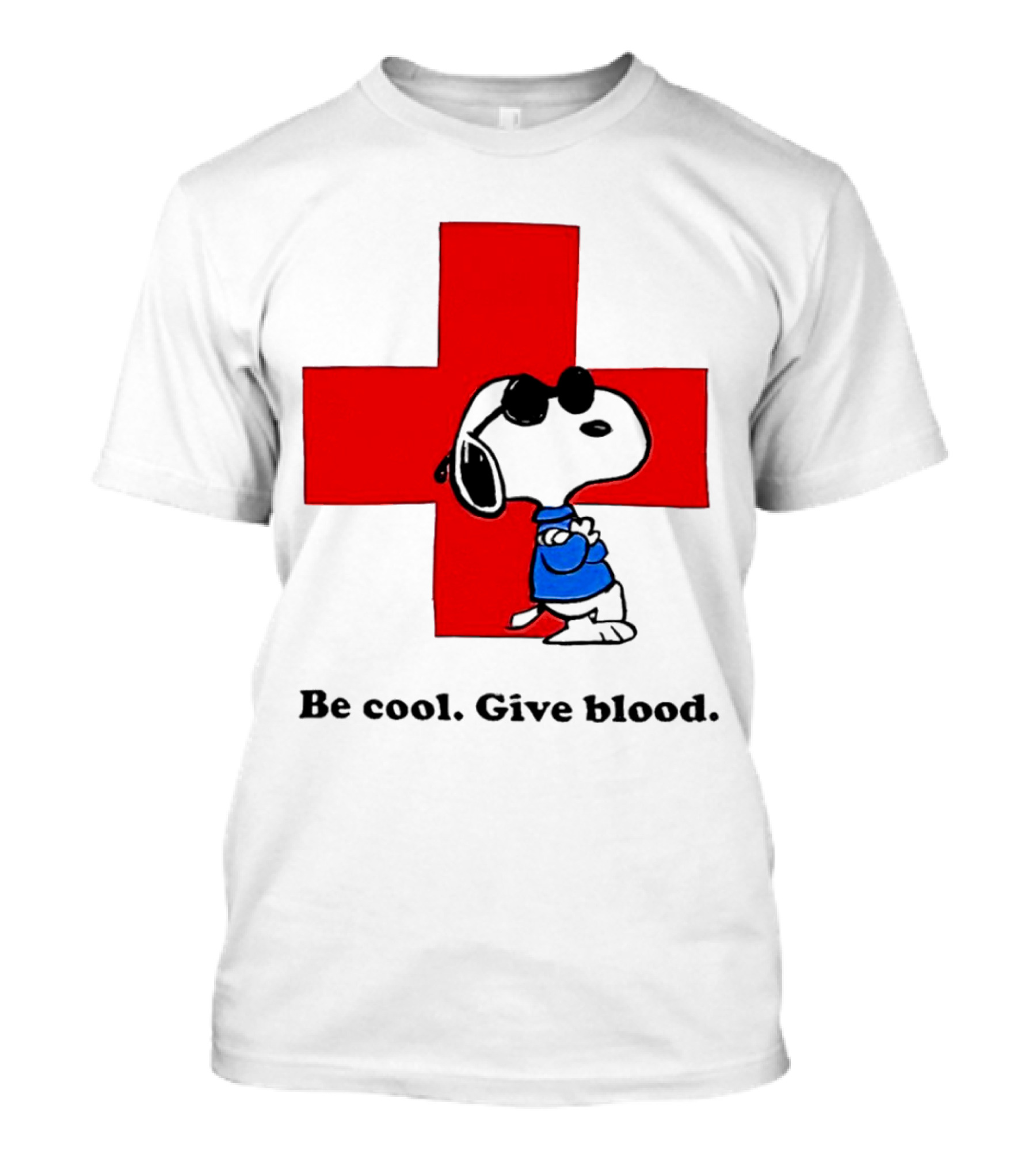Snoopy Be Cool Give Blood Peanuts Red Cross T-Shirt