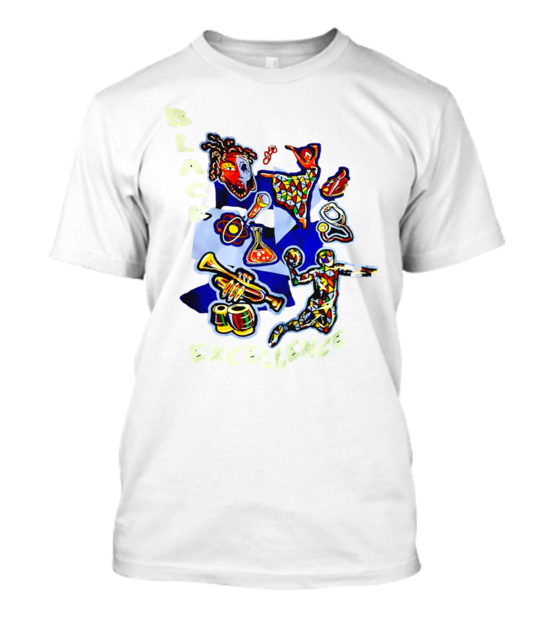 BLACK EXCELLENCE AFRICAN AMERICAN CULTURE MUSIC SPORTS ART SCIENCE ICONS T-Shirt