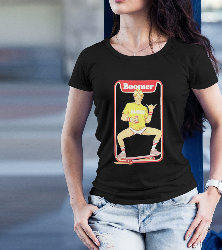 Boomer Dudes Skateboarder Retro Vibes T-Shirt