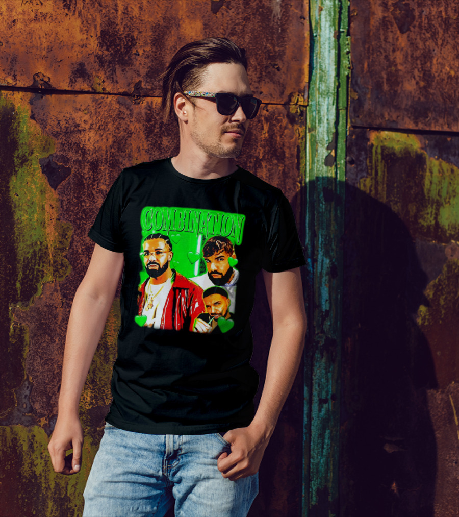 Combination Drake Green Hearts Trio T-Shirt