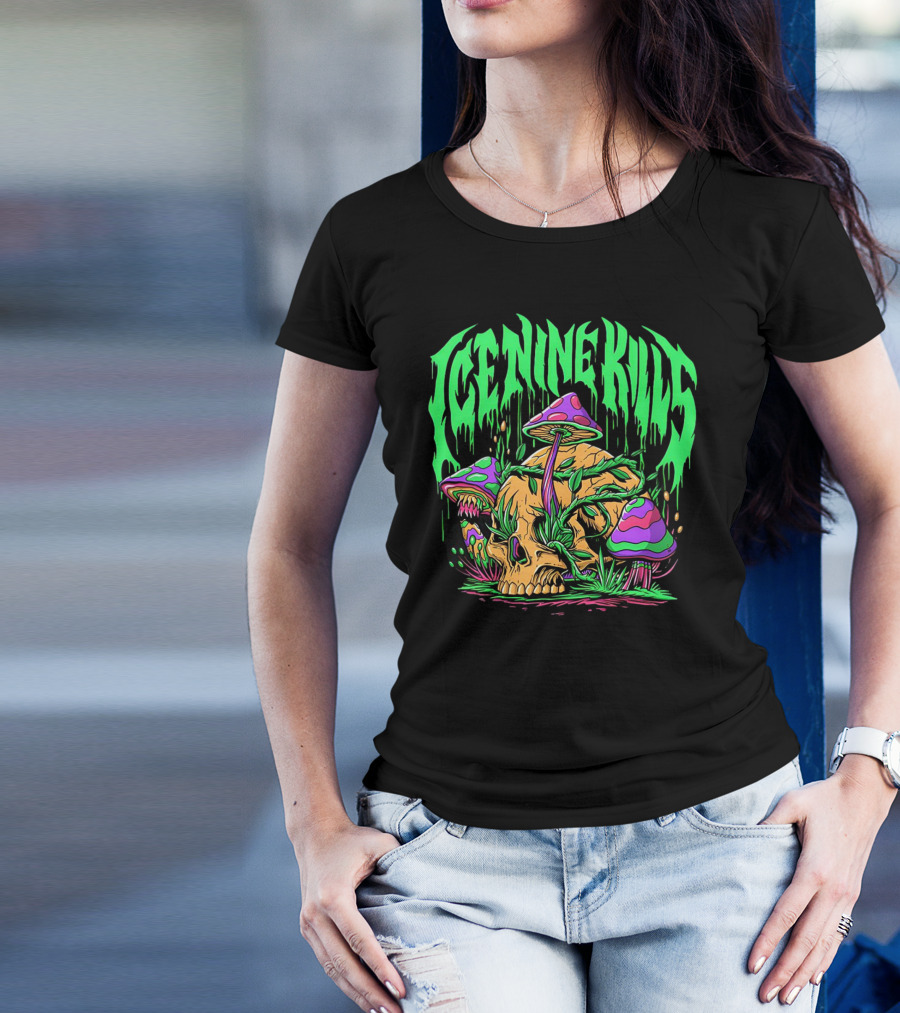 Ice Nine Kills Skull With Psychedelic Mushrooms T-Shirt