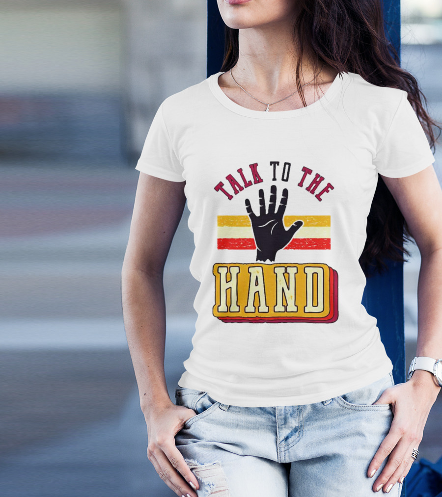 TALK TO THE HAND Retro Stripes T-Shirt